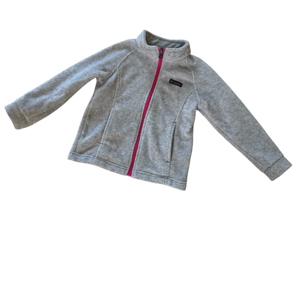 Columbia Gray Benton Fleece Jacket Full Zip Toddler Girls Size 4T - Picture 1 of 5